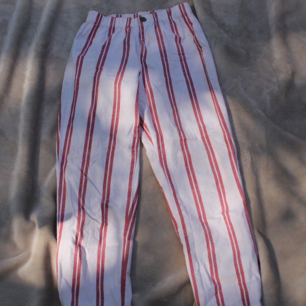 Peach & White Trousers